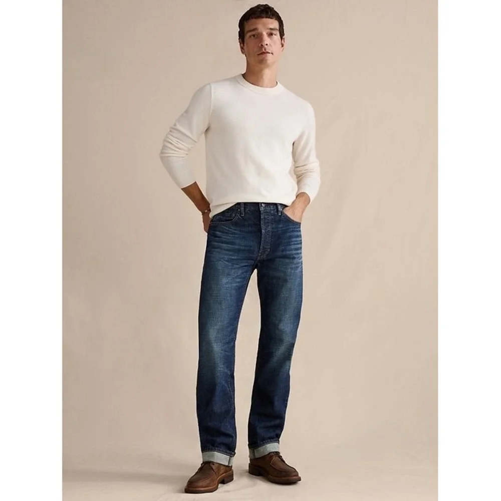 Banana Republic Selvedge Straight Jeans Dark Wash 34 New With‎ Tags